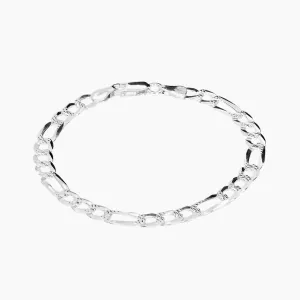 Figaro Sterling Silver Unisex Bracelet