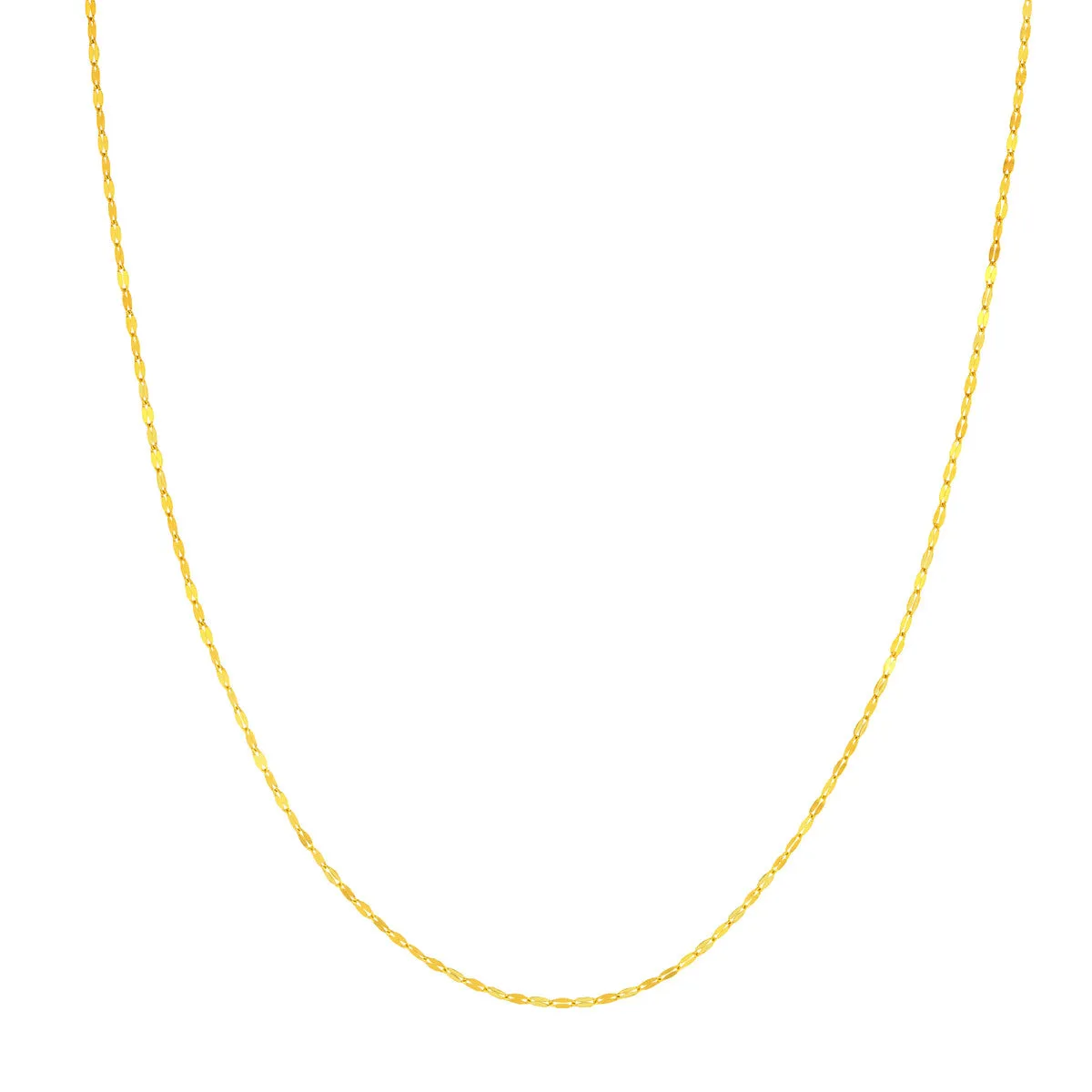 14K Yellow Gold 1.4mm Long Anchor Adjustable Anchor Chain Choker Necklace with Spring Ring, 15 Inches