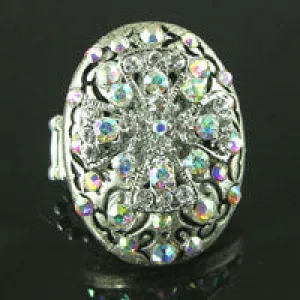 1.6" Swarovski Crystal AB Cross Ring