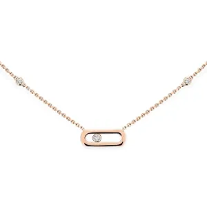 18ct Pink Gold Move Uno Diamond Necklace