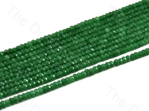 4 mm Forest Green Rondelle Jade Quartz Stones