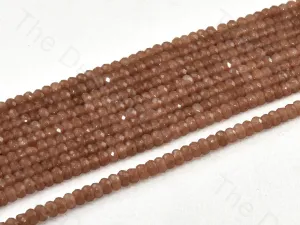 4 mm Sand Brown Rondelle Jade Quartz Stones