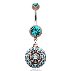 Antique Boho Sahasrara Chakra Belly Button Ring