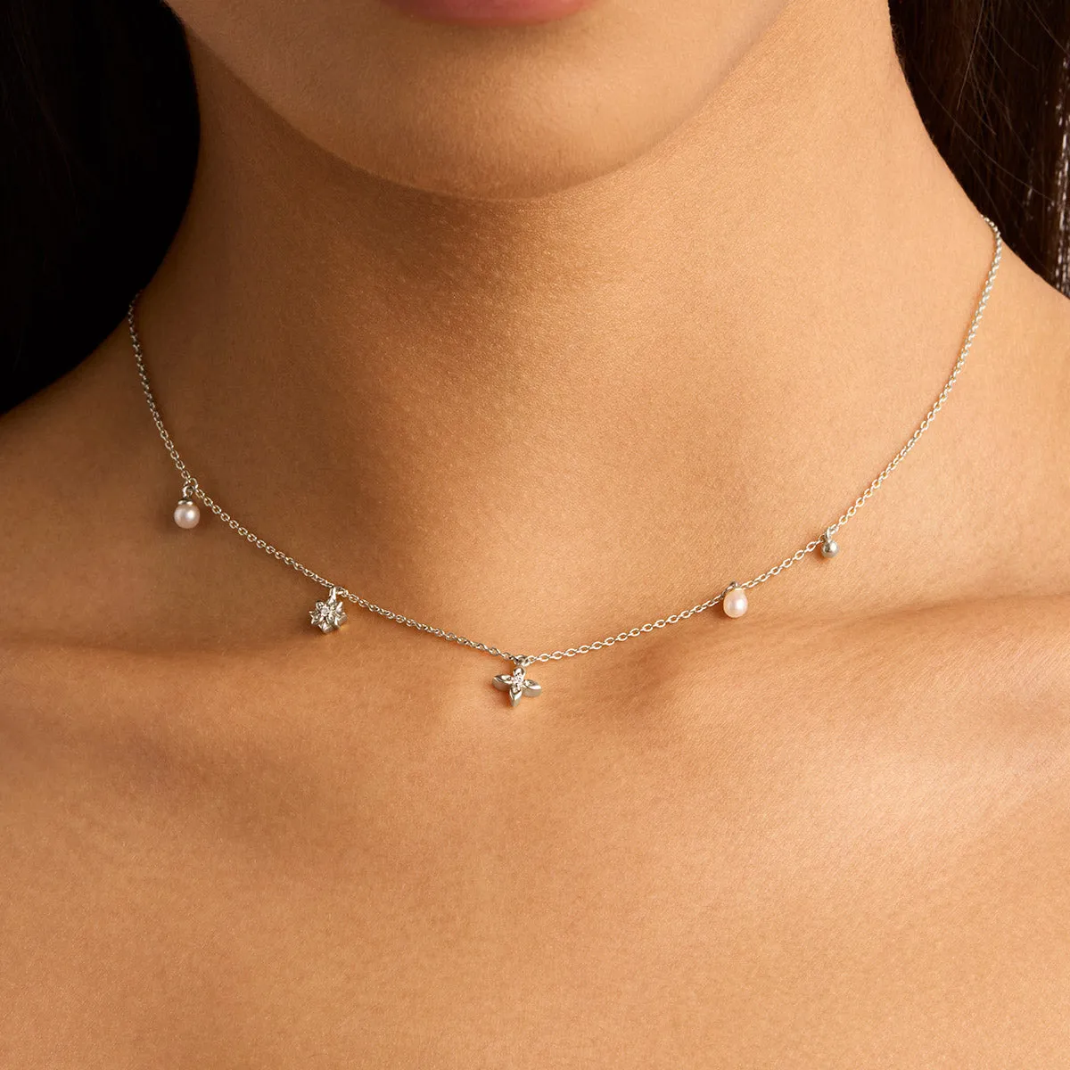 By Charlotte Live in Peace Choker, Silver