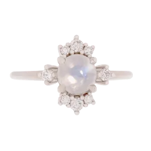 Cat's Eye Moonstone With Diamond Accent Ring