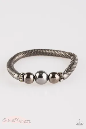 City Campus Gunmetal Stretch Bracelet - Paparazzi Accessories