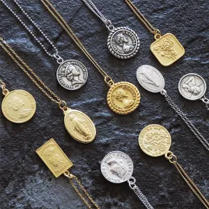 Coin Pendant Charm Necklaces - 39 Styles