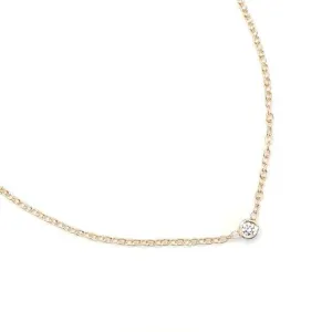 Diamond Dot Solitaire Gold Necklace