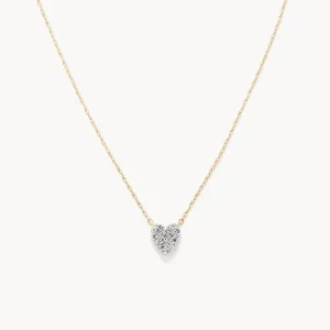 Diamond Pave Heart Necklace in 10k Gold