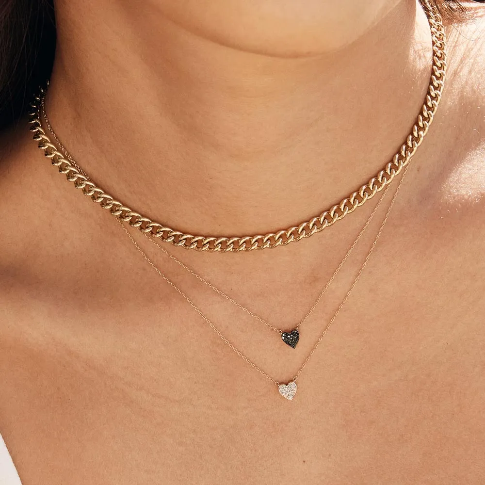 Diamond Pave Heart Necklace in 10k Gold