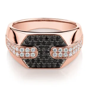 Dress ring with 0.63 carats* of diamond simulants in 10 carat rose gold