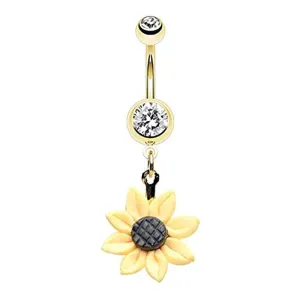 Golden Sunflower WildKlass Belly Button Ring