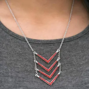 Make Your Point Red Seed Bead Necklace