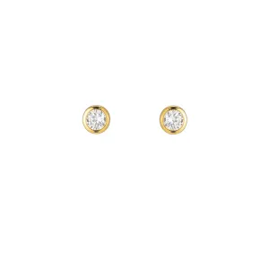 Melrose Bezel CZ Stud Earrings