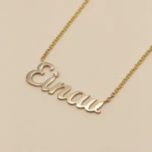 Name Necklace With White Diamond