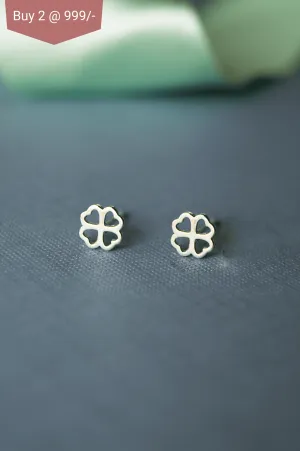 Oh-So-Lucky Clover Sterling Silver Mini Stud Earrings