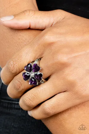 Paparazzi Minnesota Magic - Purple Heart Floral Ring