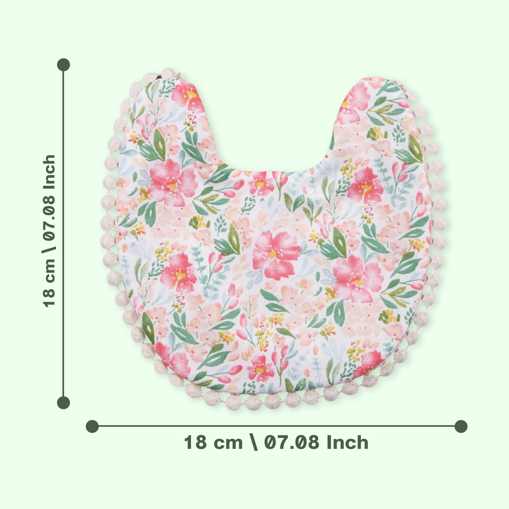 Polka Tots Floral Bow Headband with Bib Set - Pink