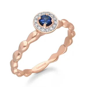 Rose Gold Sapphire & Diamond Heirloom Ring