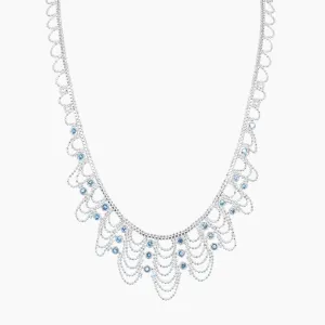 Silk Collection Crown Necklace with Blue Topaz Accents