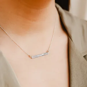 Silver Horizontal Disc Bar Necklace