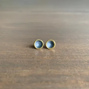 Small Carved Cup Stud Earrings