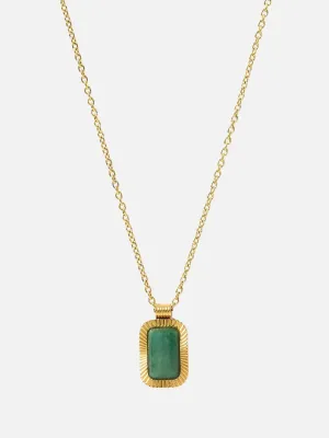 Teo Gold Necklace - Jade