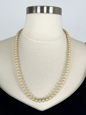 Vintage Champagne Faux Pearl Evening Necklace